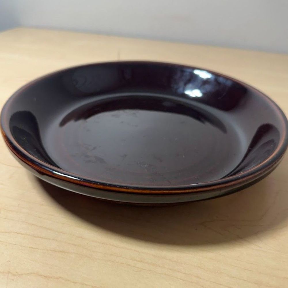 Vintage Ceramic Stoneware Pie Plate w/ Brown Glazing